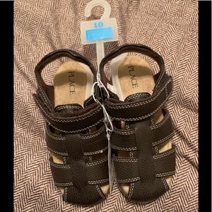 Toddler boy brown sandals